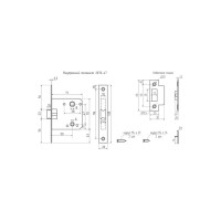 Внутренний механизм НОРА-М 2070-47 мм, AB старая бронза 5227