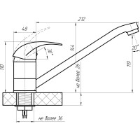 Смеситель для кухни stOMEGA Омега диаметр картриджа 40 мм, крепление на гайке 3303