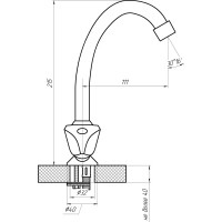 Смеситель stOMEGA Омега маховик крест, крепление под шпильку 3306-1