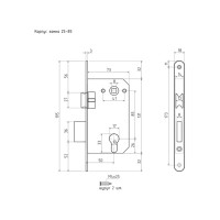 Корпус замка НОРА-М 25-85 мм ст.бронза, под цилиндр 8547