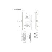 Корпус замка НОРА-М магнитная М 25М-85 мм золото под цилиндр 14748