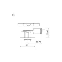 Врезной замок НОРА-М D5 матовое золото с фиксатором В 12653