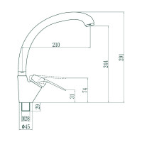 Смеситель для кухни Fmark S-4166H черный 23310
