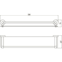 Прямая стеклянная полка Savol 60 см, хром S-608791 23173