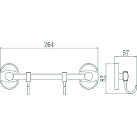 Планка с 2 крючками Savol хром S-008202 23202