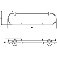 Прямая стеклянная полка Savol 50 см, хром S-007091-1 23174
