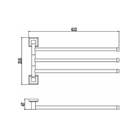 Поворотный держатель для полотенец Savol тройной, хром S-009503 23246