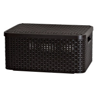 Корзина RCURVER ATTAN STYLE BOX M + крышка тёмно-коричневая 03618-210
