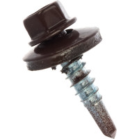 Кровельный саморез Госкреп 5.5х25 мм, RAL 8017, коричневый шоколад, 60 шт., пластиковый контейнер, 280 мл 2-0018380