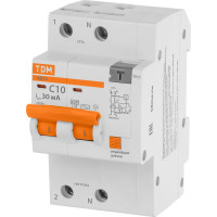 Дифференциальный автомат TDM ELECTRIC АД12 2Р 10А 30мА SQ0204-0103