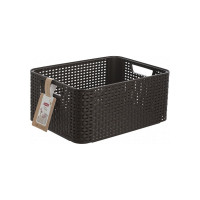 Универсальная корзина CURVER RATTAN STYLE BOX M темно-коричневая 03615-210