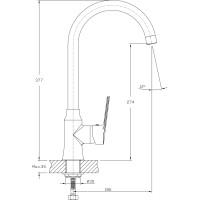 Смеситель для кухни RUSH Balearic с поворотным изливом, высокий, хром BA3935-22