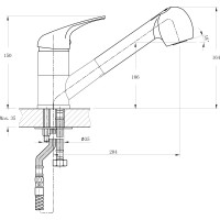 Смеситель для кухни RUSH Corsica с вытяжным изливом, хром CO4240-25