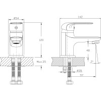 Смеситель для умывальника RUSH Fiji хром FI1835-11