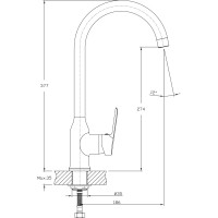 Смеситель для кухни RUSH Victoria с высоким поворотным изливом, хром VI7135-23