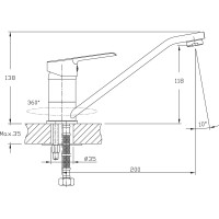 Смеситель для кухни RUSH Victoria с поворотным изливом, хром VI7135-25