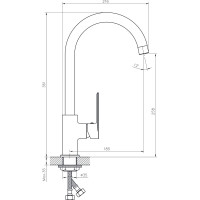 Одноручный смеситель для кухни RUSH Luson с поворотным изливом, хром LU1630-22
