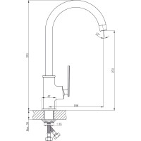 Одноручный смеситель для кухни RUSH Palm с поворотным изливом, хром PL2530-22