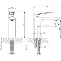 Одноручный смеситель для умывальника RUSH Palm хром PL2530-11