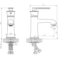 Одноручный смеситель для умывальника RUSH золото FLG0835-1
