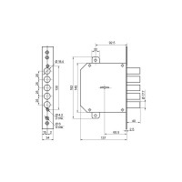 Врезной замок BORDER 72221-ЗВ8-6КЛ5Т 17808 00017808