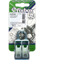 Двойной блок для троса Fixbox 25 мм белый цинк 1 шт 251640
