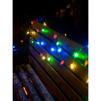 Уличная гирлянда ЧУДЕСНЫЙ САД GRG-N330 Снежинки, 30 LED, 4 цвета, 3м, на 3xAA 4606400206880