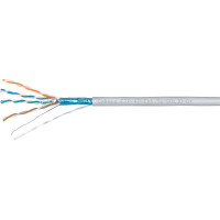 Кабель Cabeus витая пара, экранированная FTP (F/UTP), категория 5e, 4 пары (24 AWG), одножильный, серый, экран - фольга, LSZH, нг(А)-HF, 305 м FTP-4P-Cat.5e-SOLID-LSZH-GY