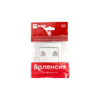 Лицевая панель 2-местной розетки EKF PROxima Валенсия, RJ-45, сталь ESK02-L-035-30