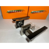 Дверная ручка MORELLI MH-38 SN/BN-S, "Shape", на квадратной накладке, цвет - бел.никель/черн.никель 9011056