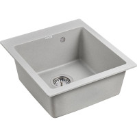 Гранитная мойка Paulmark KANTE 45 серый 460х510 мм PM104651-GR
