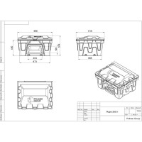 Ящик POLIMER GROUP 250 л, с крышкой и дозатором, цвет серый FB22506