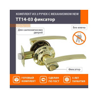 Ручка-защелка НОРА-М золото ТТ14-03 фикс. 14026