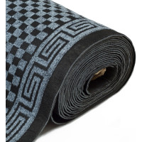 Коврик-дорожка SUNSTEP влаговпитывающий, на ПВХ основе, Шашки 0,9х12 м, серый 35-301