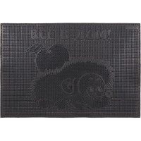 Коврик SUNSTEP резиновый, 40х60 см, Всё в дом!, черный 31-036