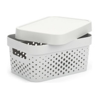 Коробка с крышкой CURVER INFINITY перфорированная, 4.5 л, серая 04760-099-00