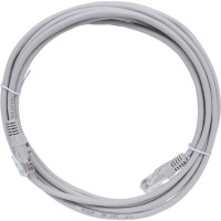 Патч-корд TWT RJ45-RJ45, 4 пары, UTP, категория 5е, 3 м, серый, TWT-45-45-3.0-GY