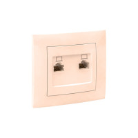 2-местная компьютерная розетка EKF Валенсия, RJ-45 кремовая PROxima EWK02-035-20