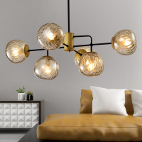 Люстра Rivoli Geba P6, черный/античное золото, 6хE14, 40W, 16 Б0047338