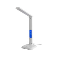 Светодиодный настольный светильник General Lighting Systems 8Вт, 610лм, 3000-6000К, белый свет, сенсорный, дисплей с часами, белый GLTL-034 800034