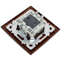 Выключатель NILSON 1СП с подсветкой орех Touran wood 24271002