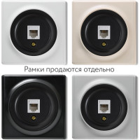 Телефонная розетка RJ-11 OneKeyElectro, цвет чёрный 1E20601303 2172815