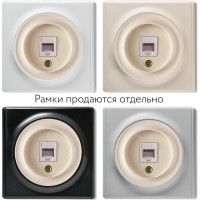Телефонная розетка OneKeyElectro 1xRJ11, цвет бежевый 1E20601301 2172792