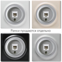 Телефонная розетка OneKeyElectro 1xRJ11, цвет серый 1E20601302 2172838