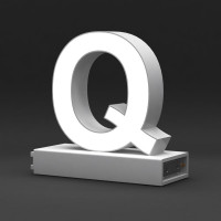 Светодиодная буква Q ABCMIX магнитное соединение, 100 мм -Q-100-magnetic