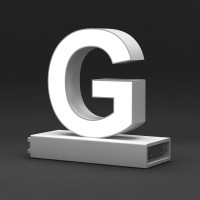 Светодиодная буква G ABCMIX магнитное соединение, 100 мм -G-100-magnetic