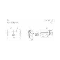 Цилиндровый механизм НОРА-М ЛУ-90 50-40 хром Х 12679