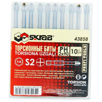 Биты торсионные (10 шт; PH2; 90 мм) SKRAB 43858