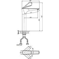 Одноручный смеситель для умывальника RUSH черный NE1735-11blаск