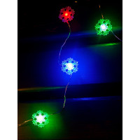 Уличная гирлянда ЧУДЕСНЫЙ САД GRG-N330 Снежинки, 30 LED, 4 цвета, 3м, на 3xAA 4606400206880